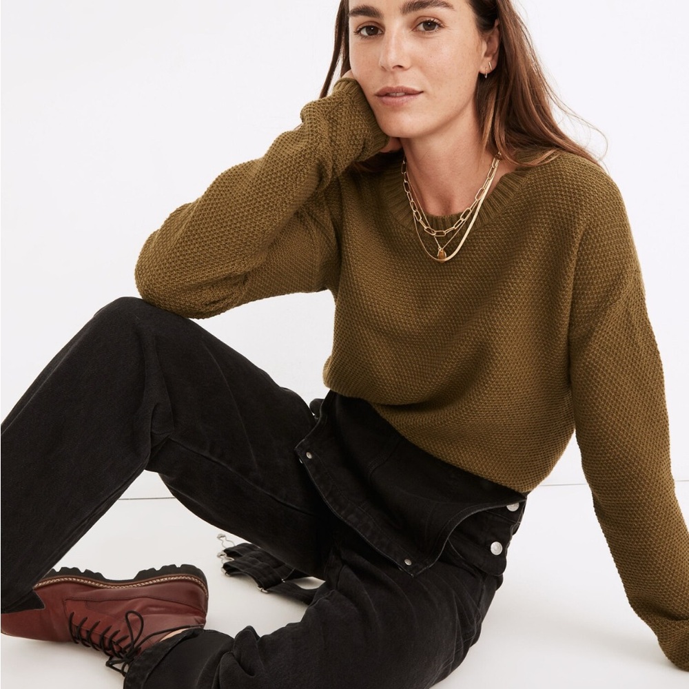 Madewell Green Crewneck Sweater